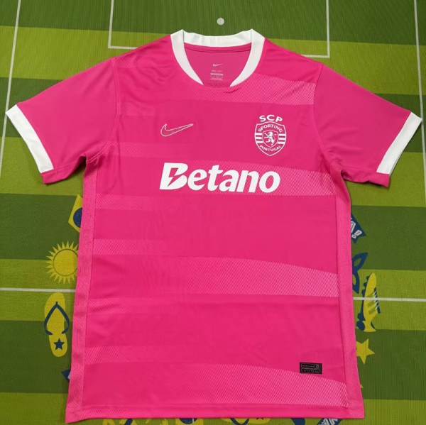 26-27 Sporting Lisbon Pink Fans Soccer Jersey