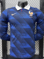 26/27 France Home Player Version Long Sleeve Soccer Jersey
