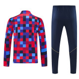 26/27 BAR Red&Blue Checkered Pattern Half Pull Tracksuit#  (半拉链)