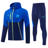 26/27 Marseille  Royal Blue HoodedWindbreaker Tracksuit