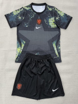 26/27 Netherlands Ｇoalkeeper Black Kids Soccer Jersey