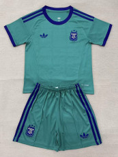 26/27 Argentina Ｇoalkeeper Green Kids Soccer Jersey