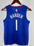 CLIPPERS HARDEN#1 Blue Kids Top Quality Hot Pressing NBA Jersey(童装)