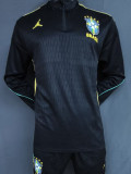26/27 Brazil Black Player Version Half Pull Tracksuit  (半拉链)