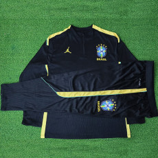 26/27 Brazil Black Player Version Half Pull Tracksuit  (半拉链)