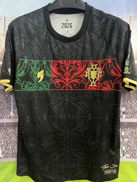 26/27 Portugal World Cup Commemorative Edition Black Fans Soccer Jersey