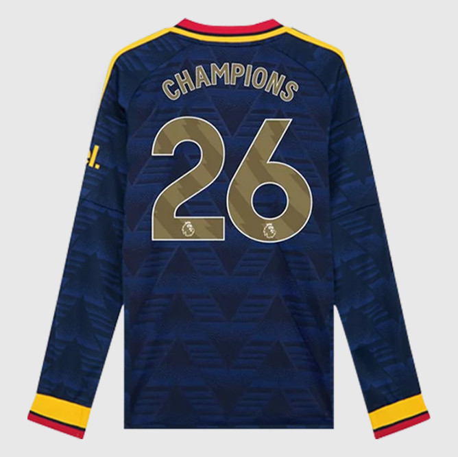 Arsenal Away Champions Man Long Sleeve Jersey 26/27