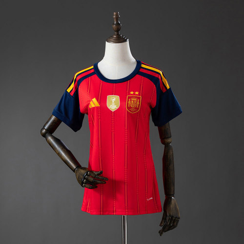 Spain 2026 World Cup Champions 26 Home Women Jersey (2 stars)