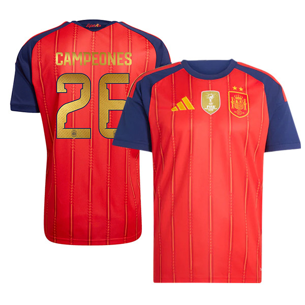 Spain 2026 World Cup Champions 26 Home Man Jersey (2 stars)