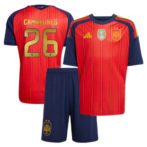 Spain 2026 World Cup Champions 26 Home Kids Suit (2 stars)