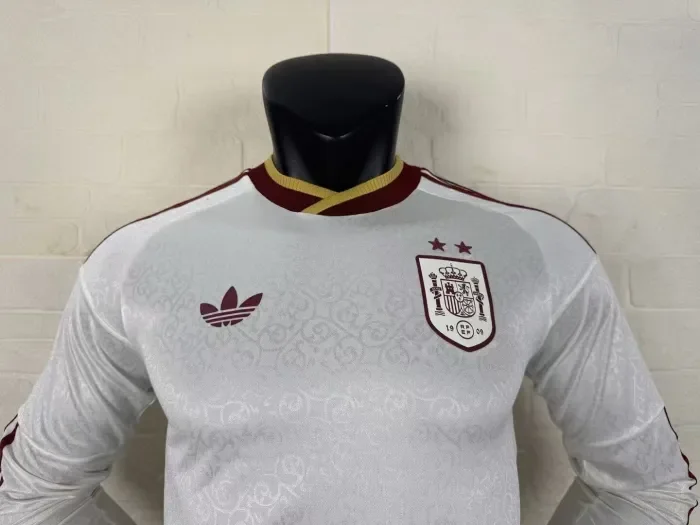 Spain 2026 World Cup Away Long Sleeve Player Man Jersey(2 stars)