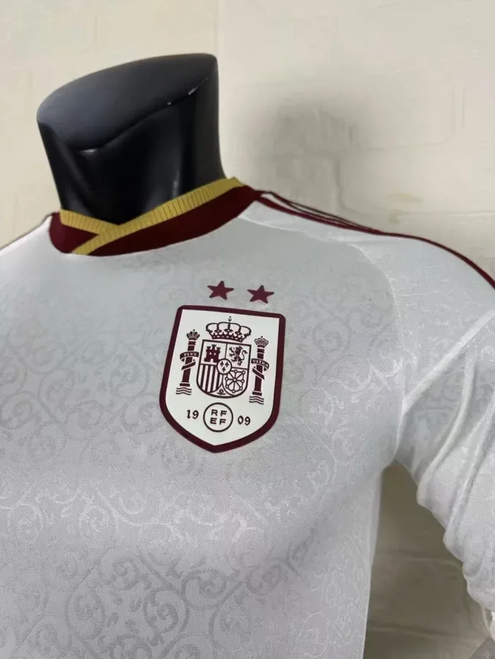Spain 2026 World Cup Away Long Sleeve Player Man Jersey(2 stars)