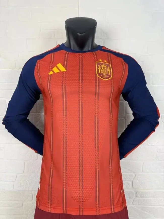 Spain 2026 World Cup Home Long Sleeve Player Man Jersey (2 stars)