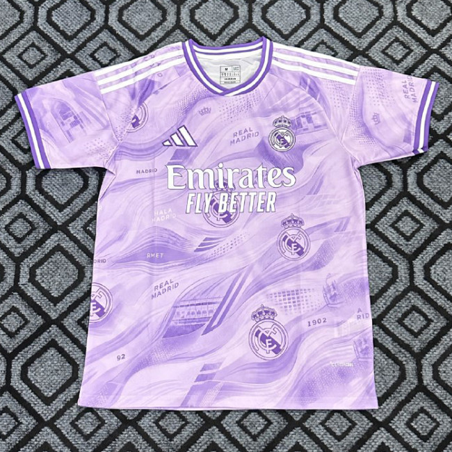 Real Madrid Lavender Purple Fluid Waves Concept Men Jersey 26/27