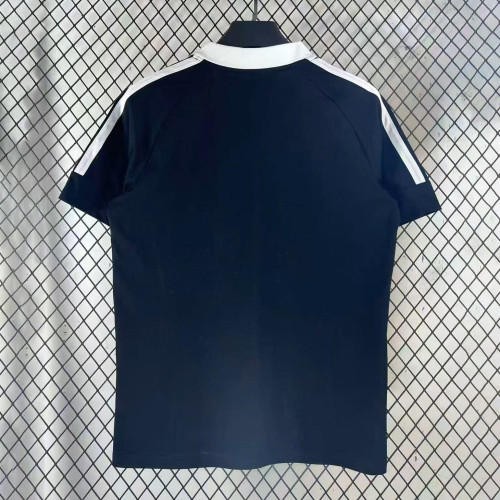 Striped V-Neck Black T-shirt 2026