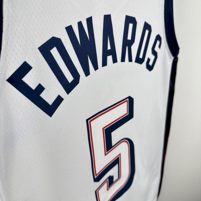 Anthony Edwards Team USA 2024 Swingman Home Jersey White