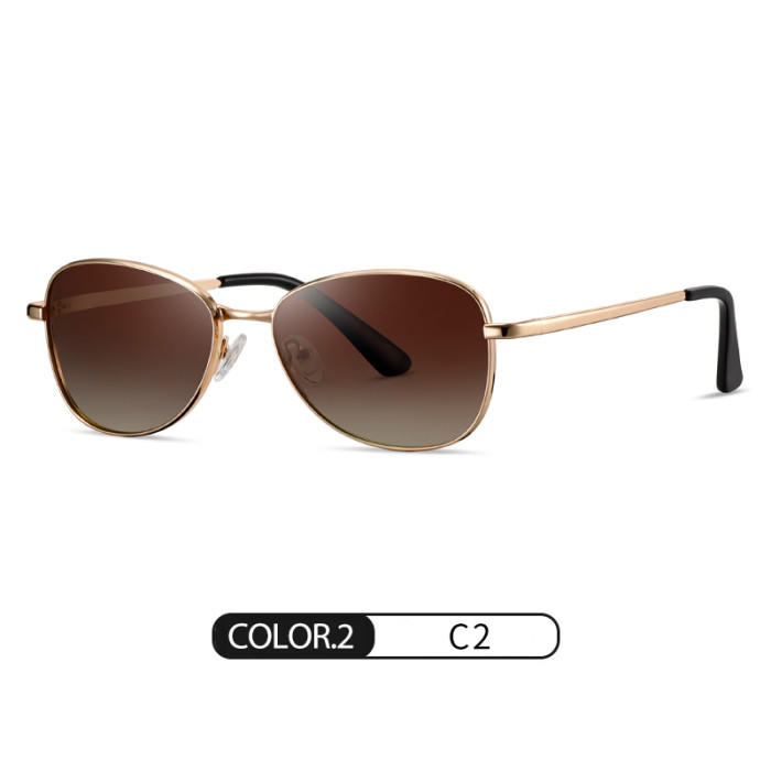 Metal Oval Polarized Sunglasses 30010