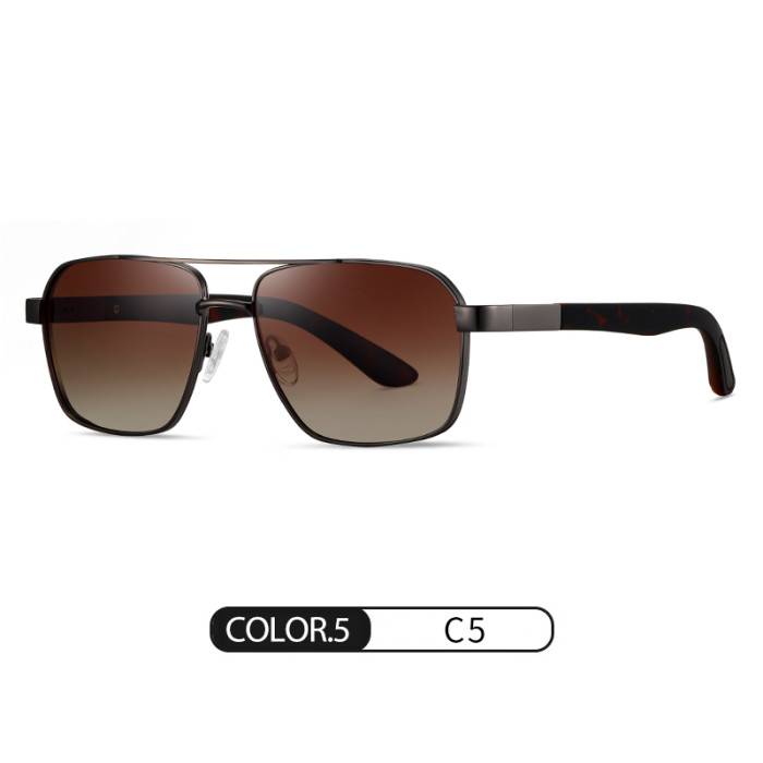 Metal Square Aviator Polarized Sunglasses 30011