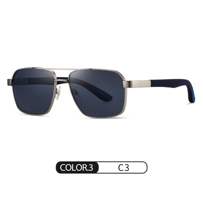 Metal Square Aviator Polarized Sunglasses 30011