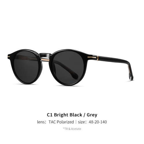 Men's Round Acetate Classic UV400 Polarized Sunglasses 30039