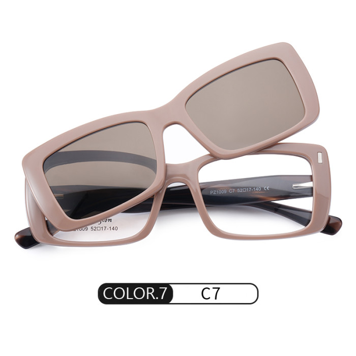 Magnetic Rectangle Clip-On TR90 Polarized Sunglasses 30034