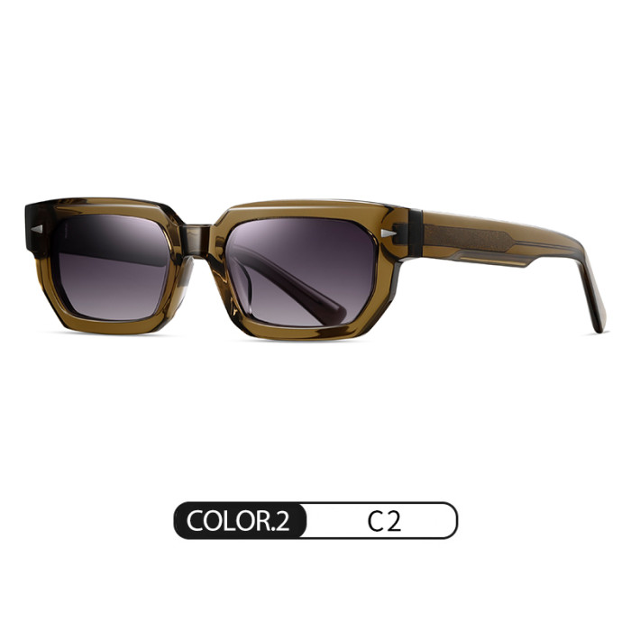 Square Acetate Retro Custom Logo Polarized Sunglasses 30028
