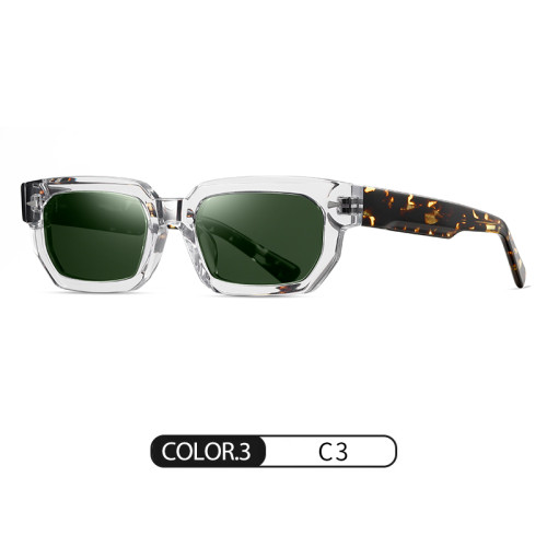 Square Acetate Retro Custom Logo Polarized Sunglasses 30028