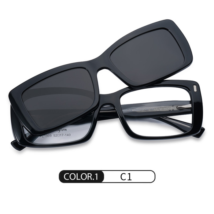 Magnetic Rectangle Clip-On TR90 Polarized Sunglasses 30034