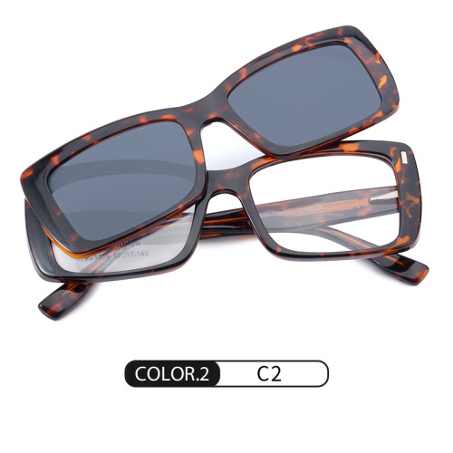 Magnetic Rectangle Clip-On TR90 Polarized Sunglasses 30034