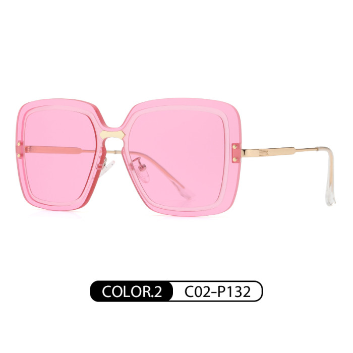Rimless Butterfly Colorful Metal Sunglasses 30032