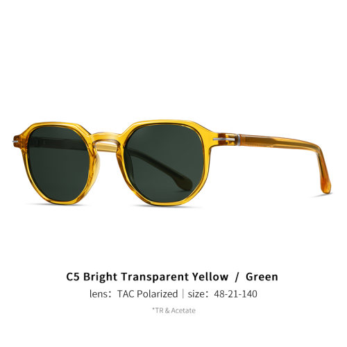 Geometric High Quality Acetate Polarized Sunglasses 30044