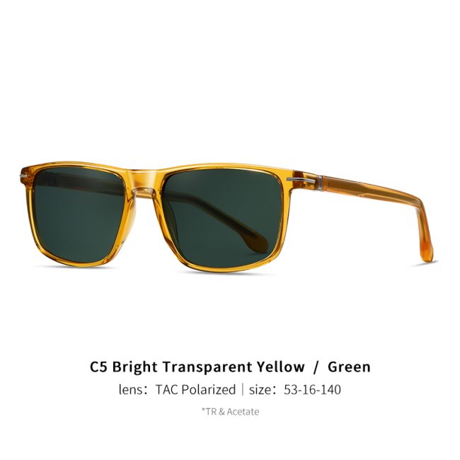 Acetate Vintage Square UV400 Polarized Sunglasses 30043