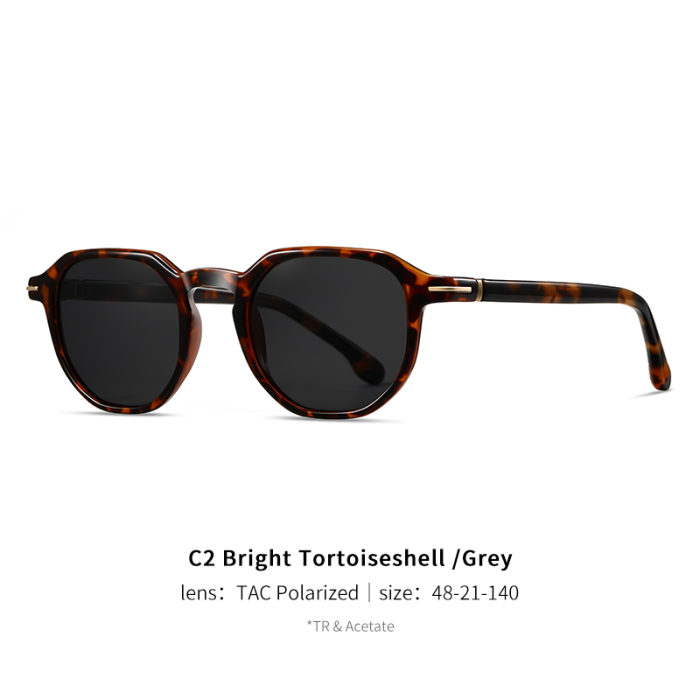 Geometric High Quality Acetate Polarized Sunglasses 30044