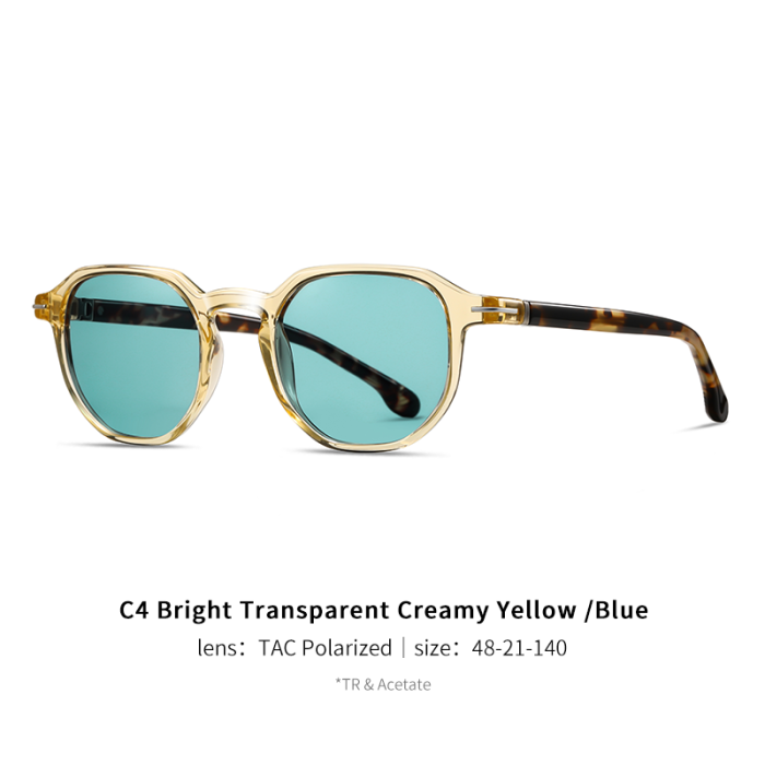 Geometric High Quality Acetate Polarized Sunglasses 30044