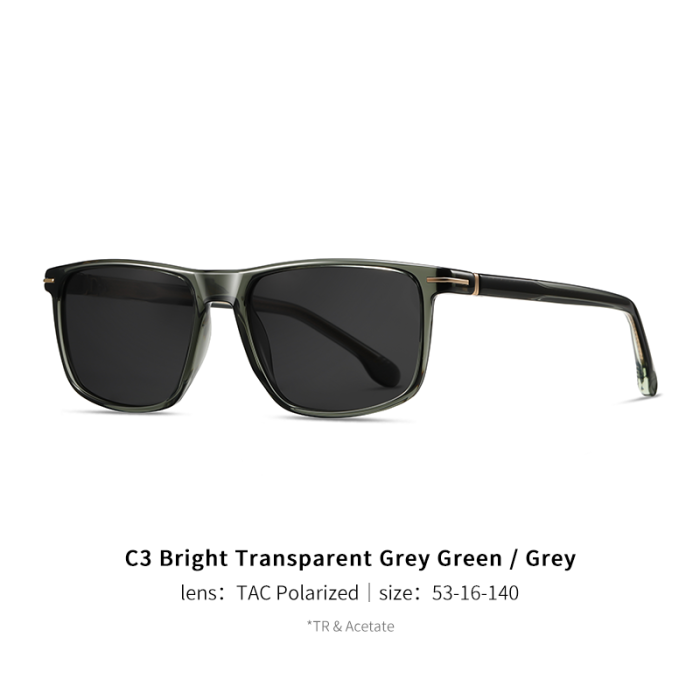 Acetate Vintage Square UV400 Polarized Sunglasses 30043
