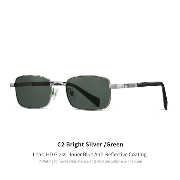 Titanium Anti-Reflective Rectangle Sunglasses 30047