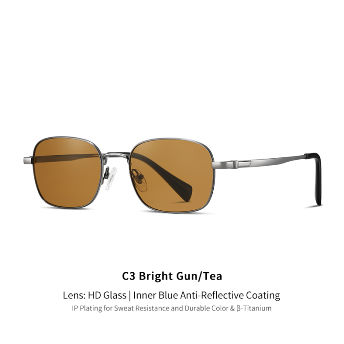 Classic Square Titanium UV400 Sunglasses 30054