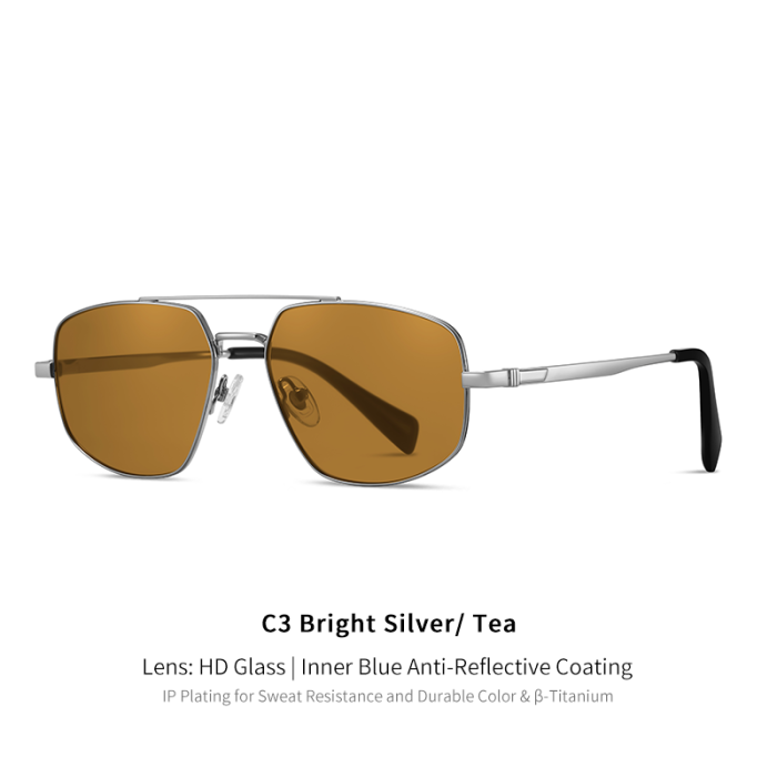 Classic Titanium HD Lens UV400 Aviator Sunglasses 30053