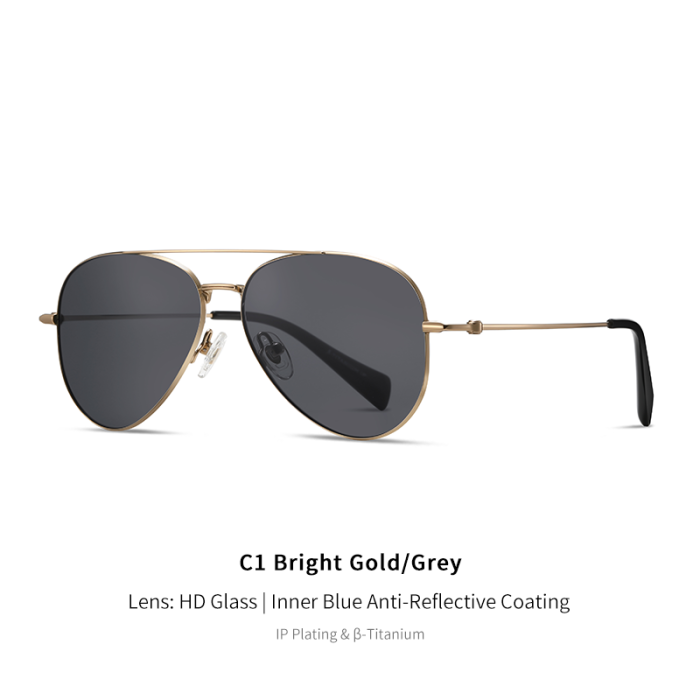Titanium Aviator Custom Logo HD Sunglasses 30049