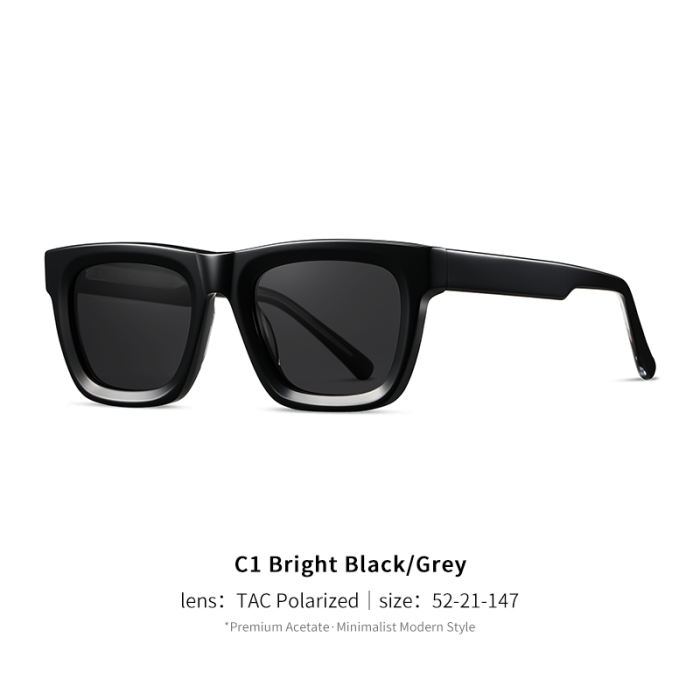 Acetate High Quality Square Polarized Sunglasses 30056