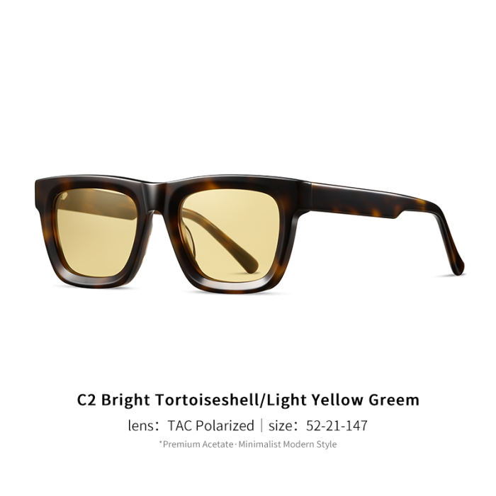 Acetate High Quality Square Polarized Sunglasses 30056