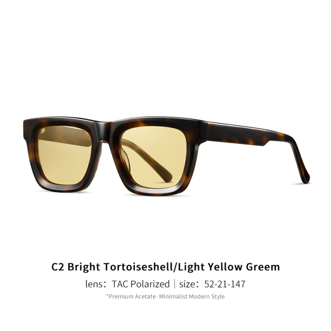 Acetate High Quality Square Polarized Sunglasses 30056