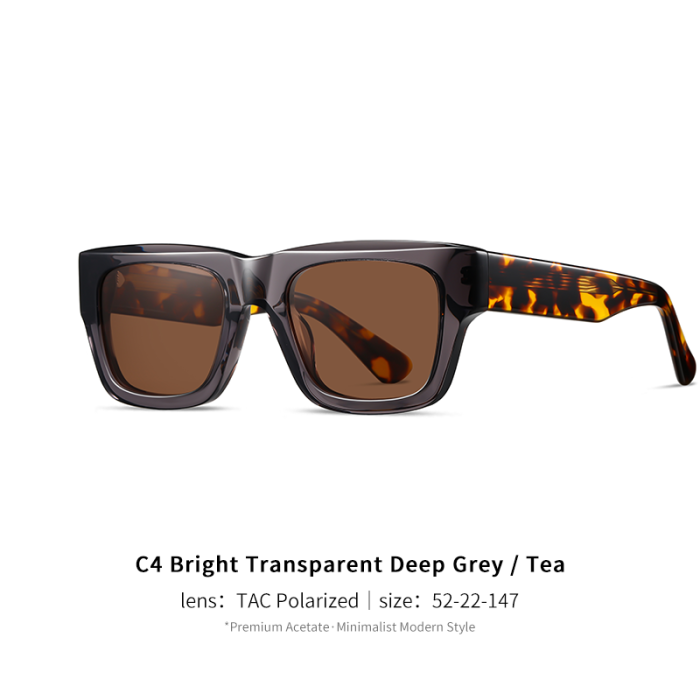 Minimalist Acetate Square Polarized Sunglasses 30064