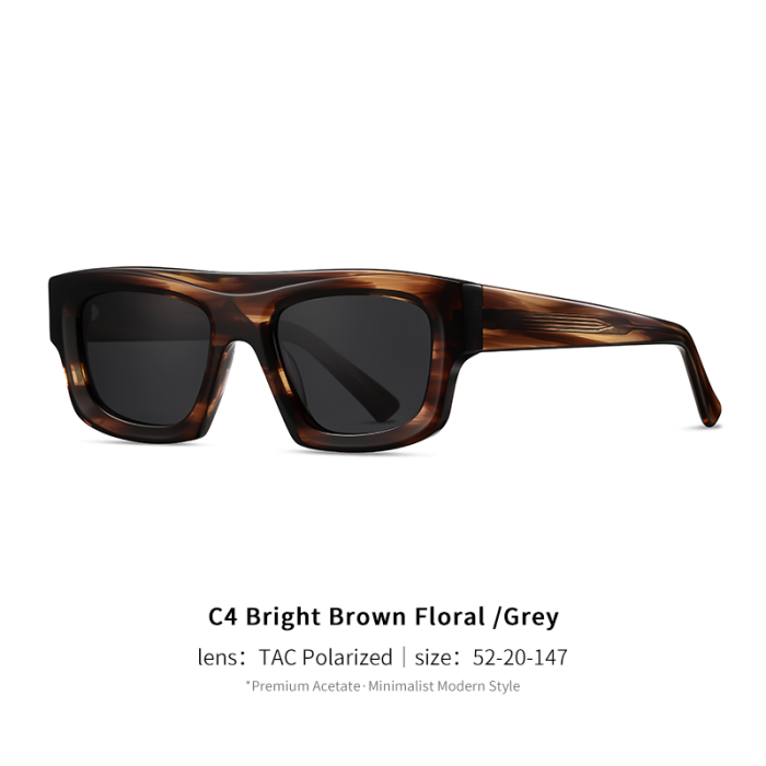 Flat Wrap Acetate Polarized Sunglasses 30057