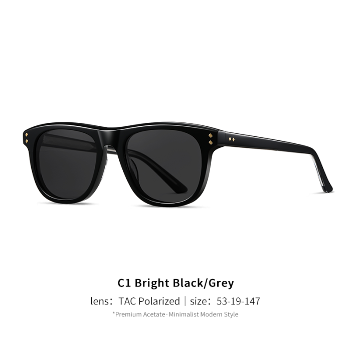 Classic Acetate Square Polarized Sunglasses for Men Women 30062
