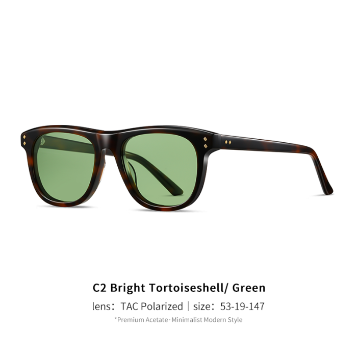 Classic Acetate Square Polarized Sunglasses for Men Women 30062