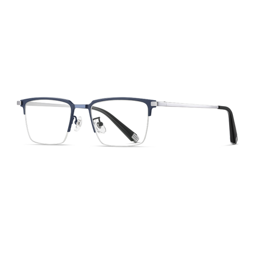 Titanium Rectangle Blue Light Blocking Glasses 30068