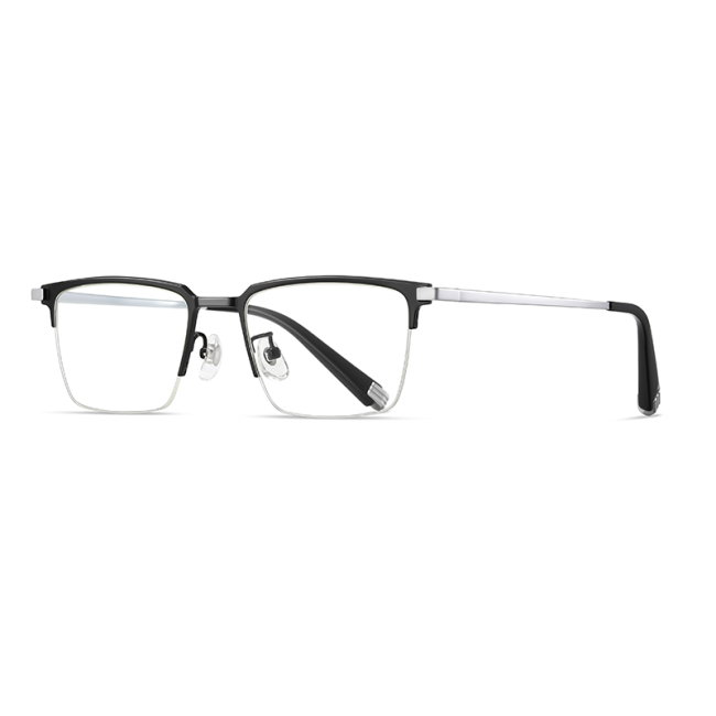 Titanium Rectangle Blue Light Blocking Glasses 30068
