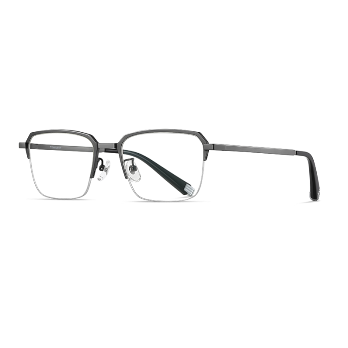 Geometric Titanium Blue Light Blocking Glasses 30071