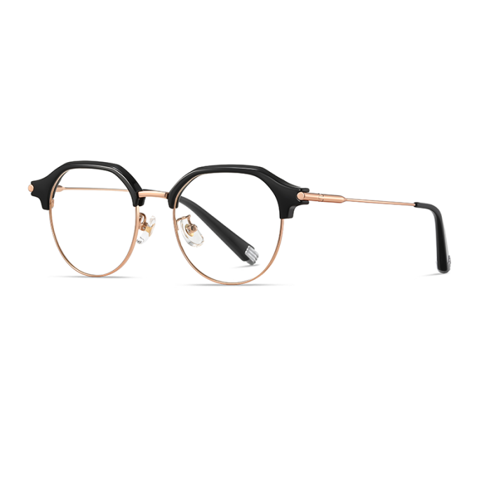 Vintage Round Browline Titanium Optical Frame 30072
